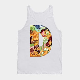 Copy of Initial Letter D doodle art Tank Top